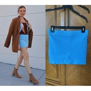 Zara Blue Mini Skirt Woven, Size S